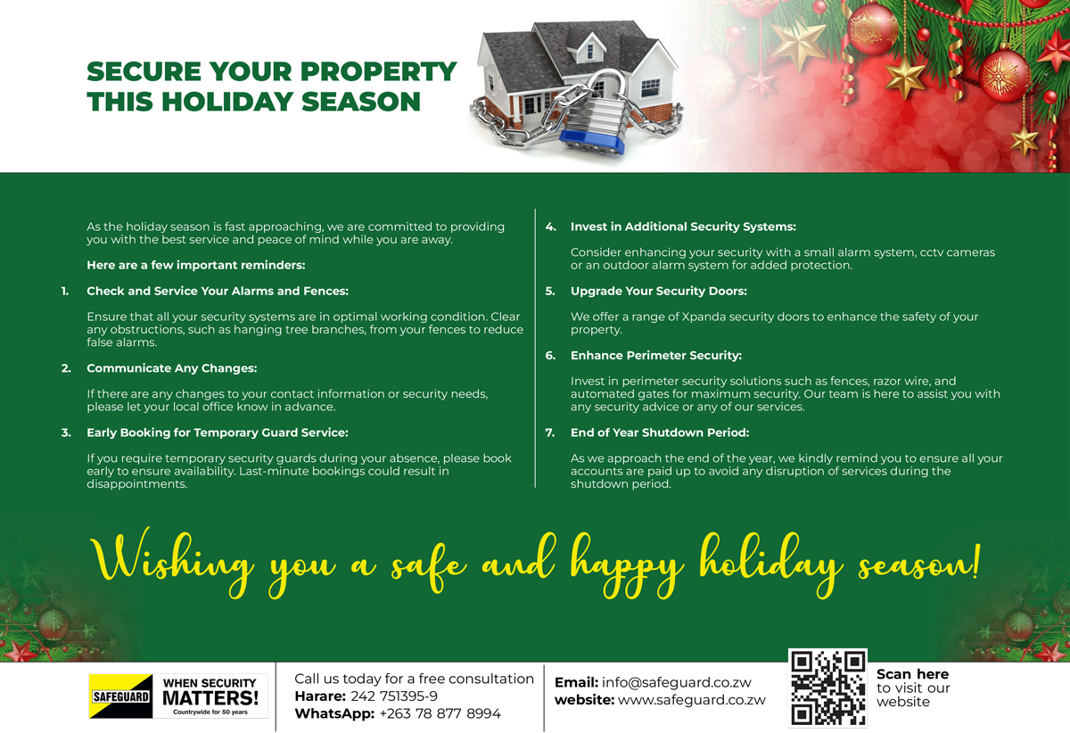 SECURE YOUR PROPERTY THIS HOLIDAY SEASON